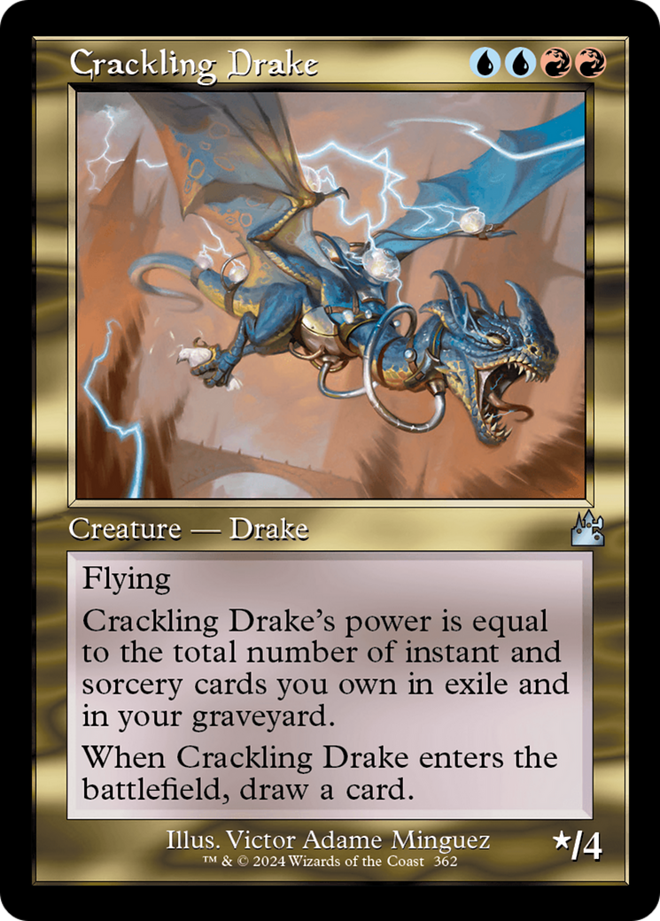 Crackling Drake (Retro Frame) [Ravnica Remastered] | Arkham Games and Comics