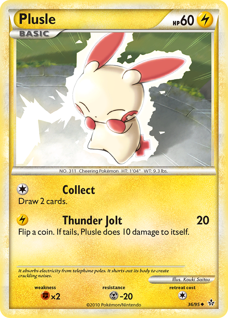 Plusle (36/95) [HeartGold & SoulSilver: Unleashed] | Arkham Games and Comics