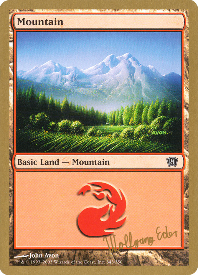 Mountain (we343) (Wolfgang Eder) [World Championship Decks 2003] | Arkham Games and Comics