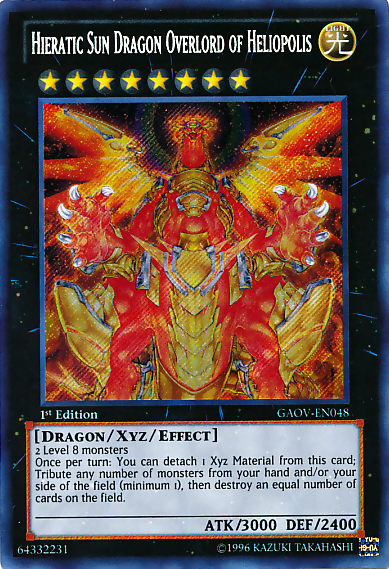 Hieratic Sun Dragon Overlord of Heliopolis [GAOV-EN048] Secret Rare | Arkham Games and Comics