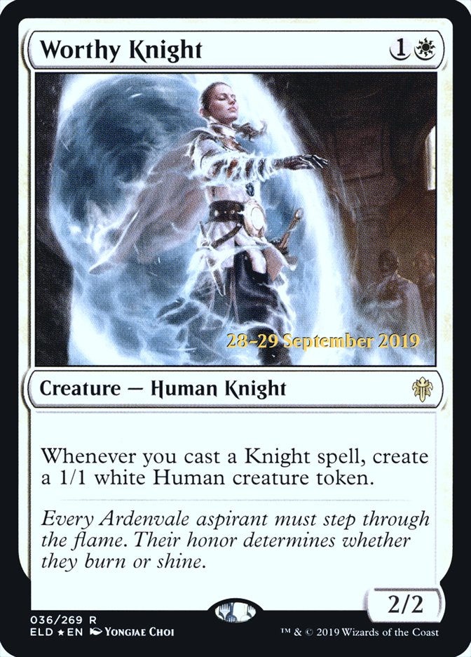 Worthy Knight  [Throne of Eldraine Prerelease Promos] | Arkham Games and Comics