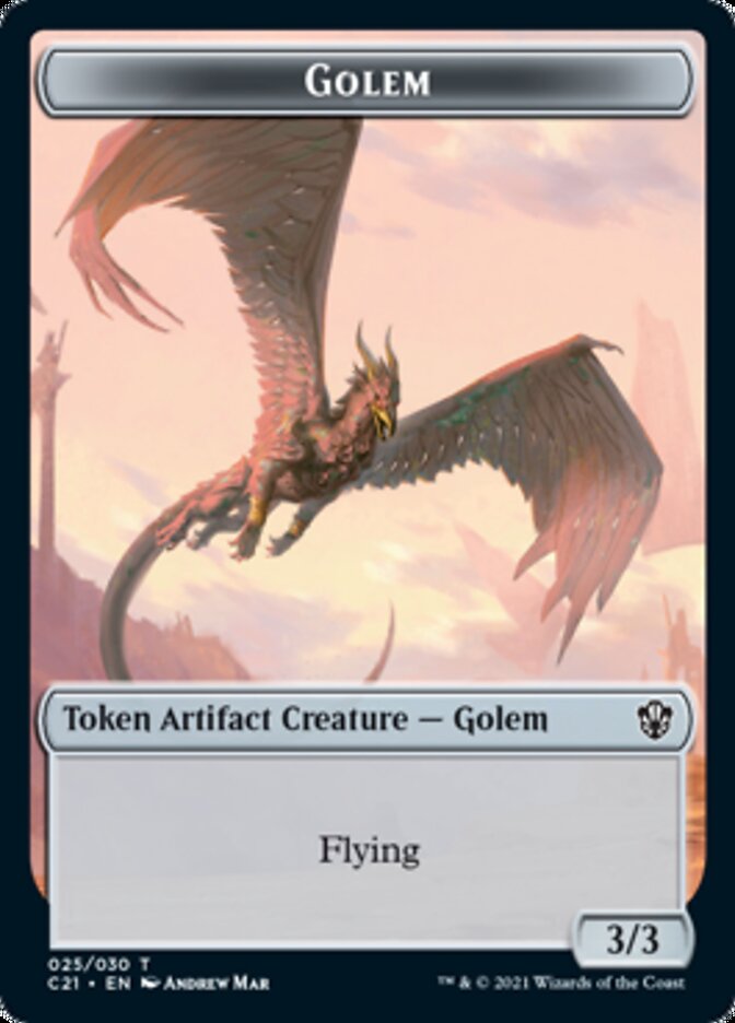 Golem // Thopter Token (025/030) [Commander 2021 Tokens] | Arkham Games and Comics