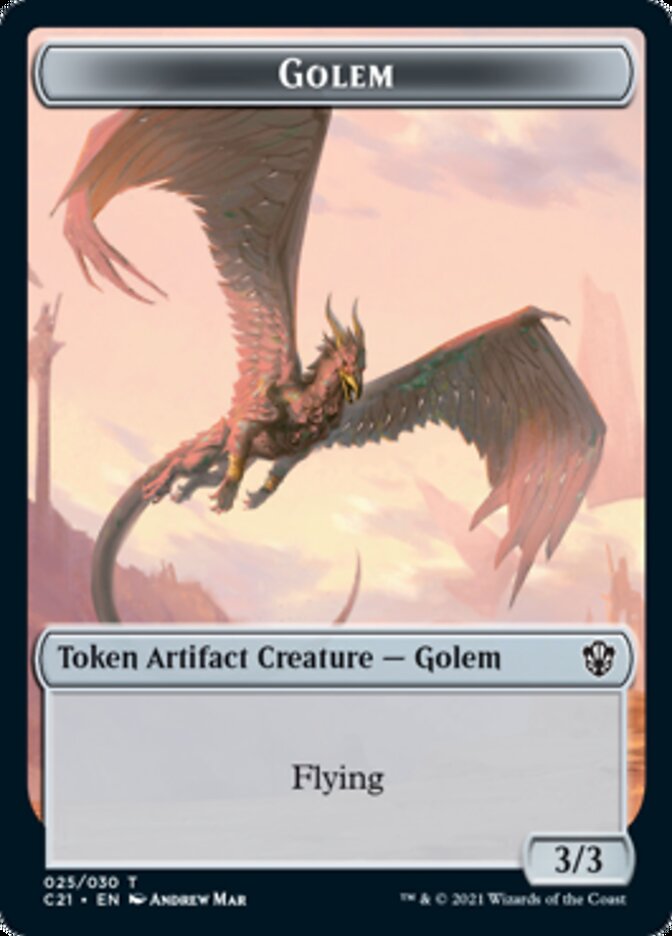 Golem (025) // Thopter Token [Commander 2021 Tokens] | Arkham Games and Comics