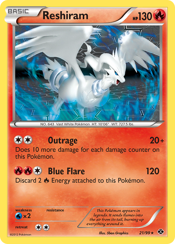 Reshiram (21/99) [Black & White: Next Destinies] | Arkham Games and Comics