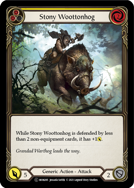 Stony Woottonhog (Yellow) [U-MON285-RF] (Monarch Unlimited)  Unlimited Rainbow Foil | Arkham Games and Comics