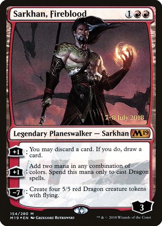 Sarkhan, Fireblood [Core Set 2019 Promos] | Arkham Games and Comics