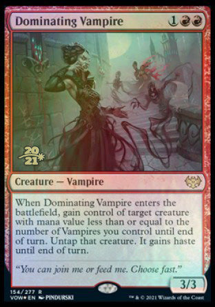 Dominating Vampire [Innistrad: Crimson Vow Prerelease Promos] | Arkham Games and Comics