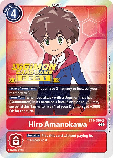Hiro Amanokawa [BT8-086] (Digimon Card Game Fest 2022) [New Awakening Promos] | Arkham Games and Comics
