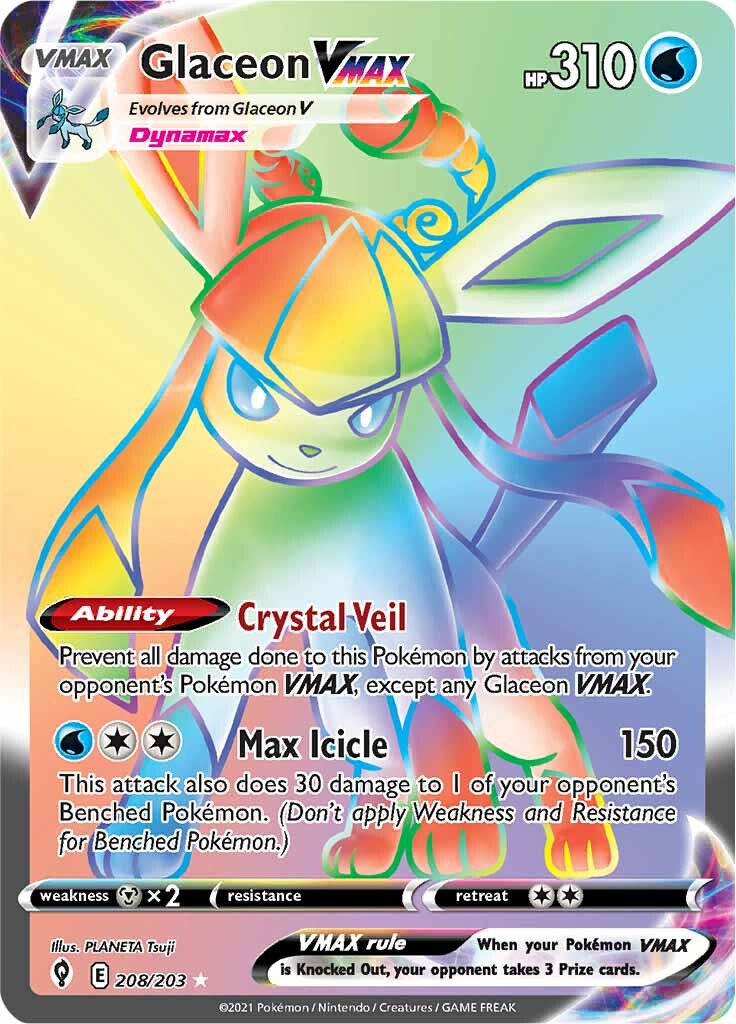 Glaceon VMAX (208/203) [Sword & Shield: Evolving Skies] | Arkham Games and Comics