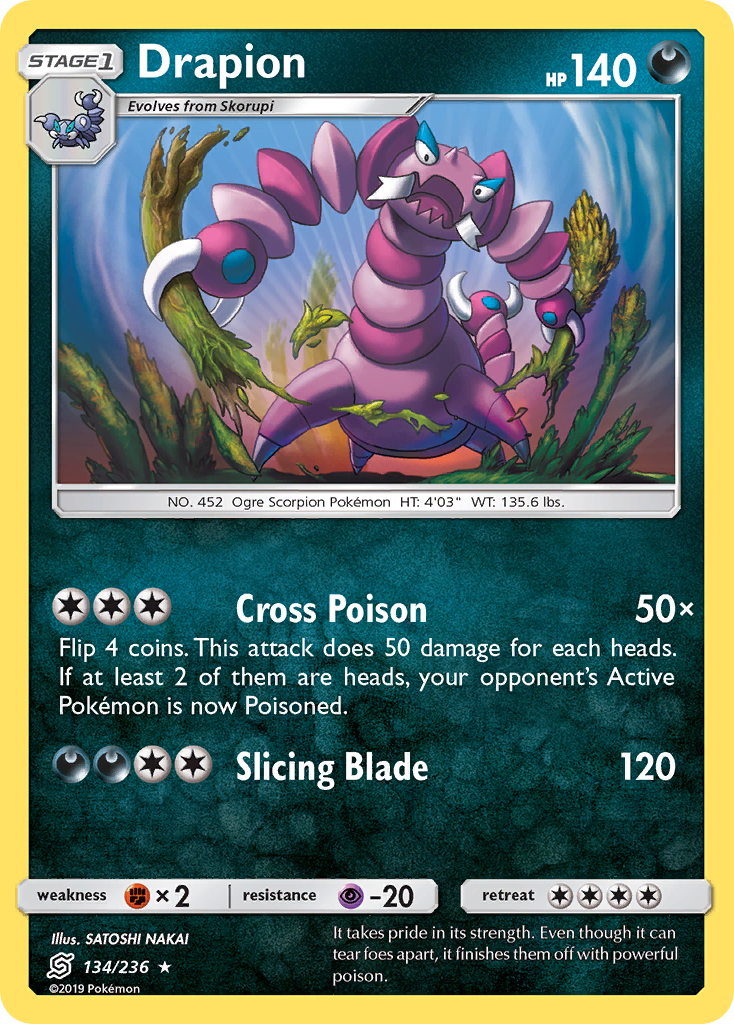 Drapion (134/236) [Sun & Moon: Unified Minds] | Arkham Games and Comics