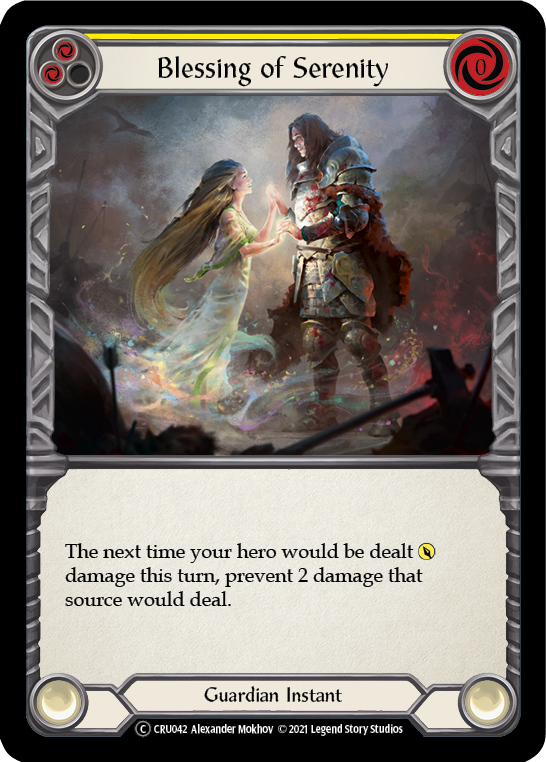 Blessing of Serenity (Yellow) [U-CRU042] (Crucible of War Unlimited)  Unlimited Rainbow Foil | Arkham Games and Comics