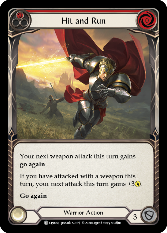 Hit and Run (Red) [CRU091] (Crucible of War)  1st Edition Rainbow Foil | Arkham Games and Comics