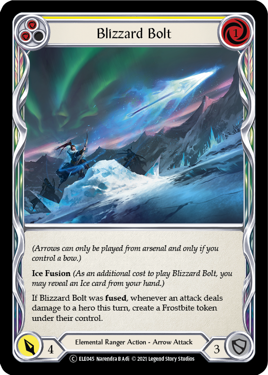 Blizzard Bolt (Yellow) [U-ELE045] (Tales of Aria Unlimited)  Unlimited Rainbow Foil | Arkham Games and Comics