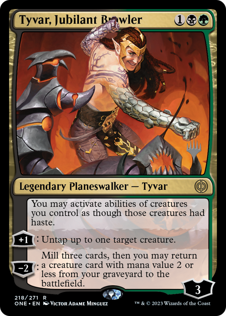 Tyvar, Jubilant Brawler (Promo Pack) [Phyrexia: All Will Be One Promos] | Arkham Games and Comics