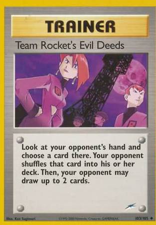 Team Rocket's Evil Deeds (103/105) [Neo Destiny Unlimited] | Arkham Games and Comics