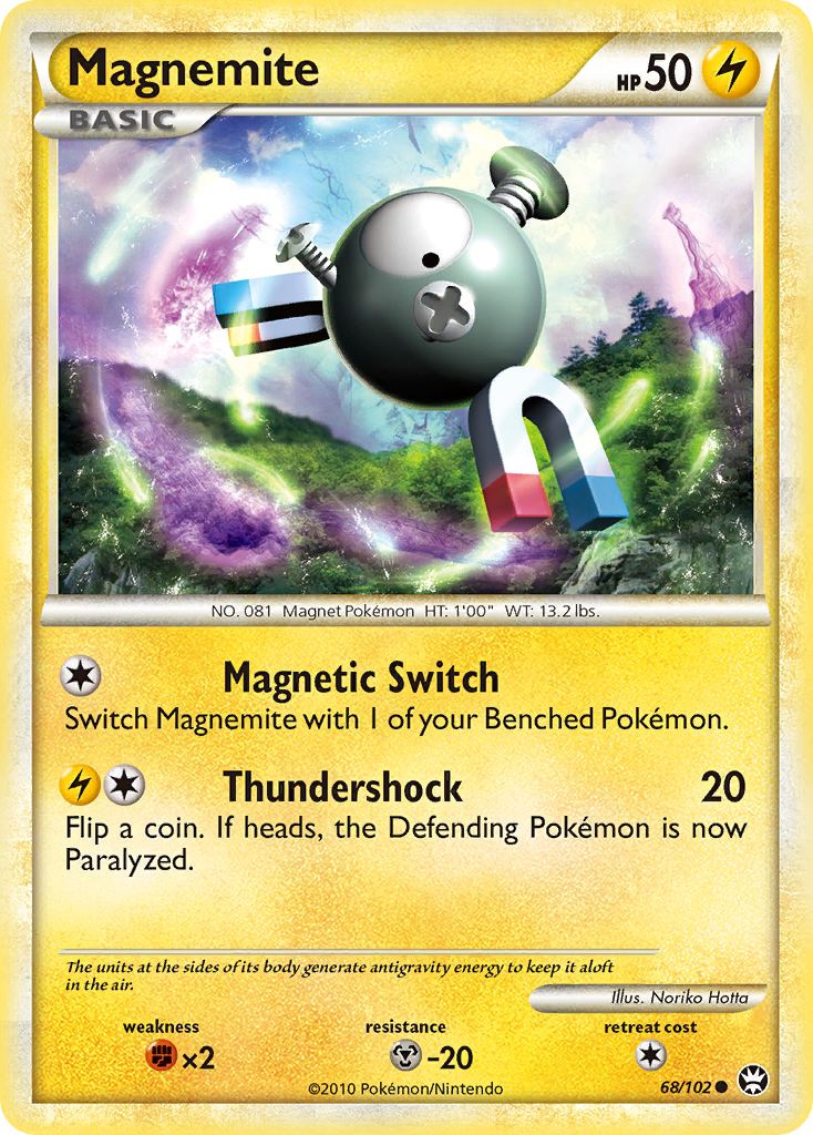 Magnemite (68/102) [HeartGold & SoulSilver: Triumphant] | Arkham Games and Comics