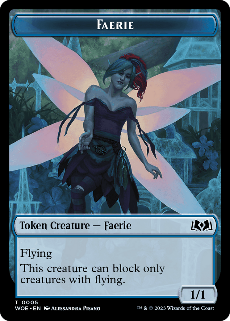 Faerie // Food (0012) Double-Sided Token [Wilds of Eldraine Tokens] | Arkham Games and Comics