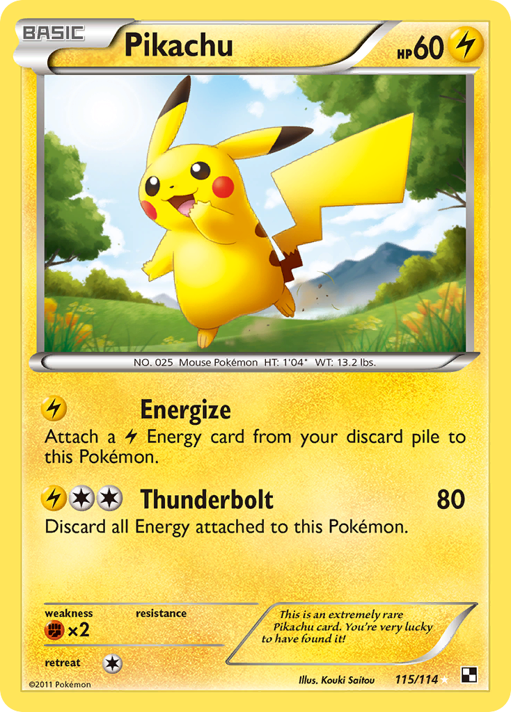 Pikachu (115/114) [Black & White: Base Set] | Arkham Games and Comics