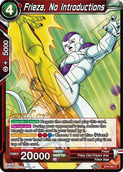 Frieza, No Introductions (Universal Onslaught) [BT9-003] | Arkham Games and Comics