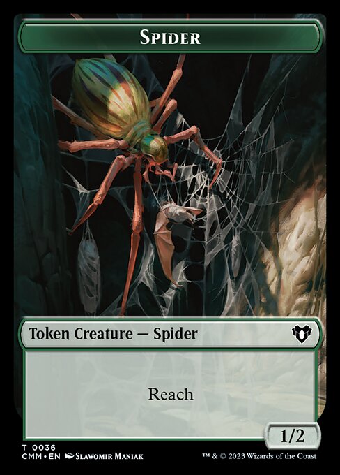 Treasure // Spider Double-Sided Token [Commander Masters Tokens] | Arkham Games and Comics