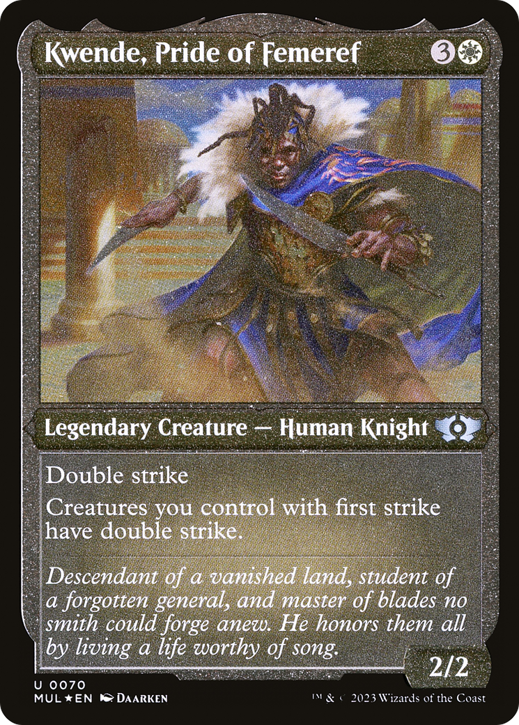 Kwende, Pride of Femeref (Foil Etched) [Multiverse Legends] | Arkham Games and Comics