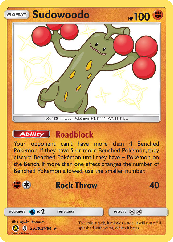 Sudowoodo (SV20/SV94) [Sun & Moon: Hidden Fates - Shiny Vault] | Arkham Games and Comics