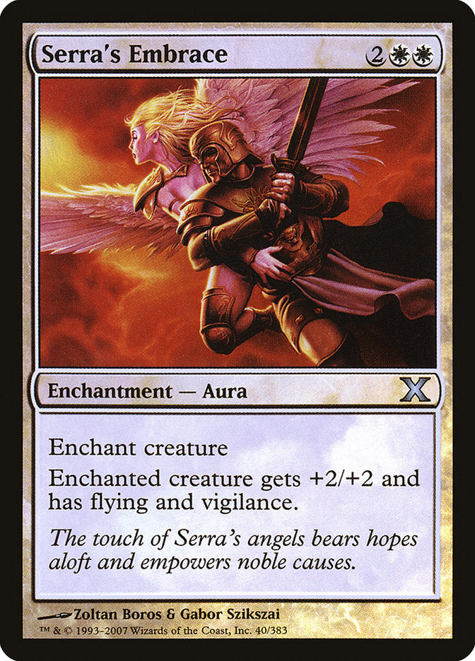 Serra's Embrace (Premium Foil) [Tenth Edition] | Arkham Games and Comics