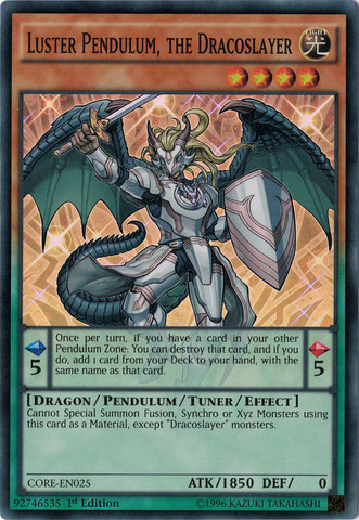 Luster Pendulum, the Dracoslayer [CORE-EN025] Super Rare | Arkham Games and Comics