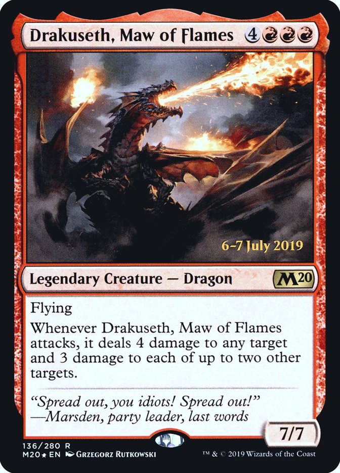 Drakuseth, Maw of Flames  [Core Set 2020 Prerelease Promos] | Arkham Games and Comics