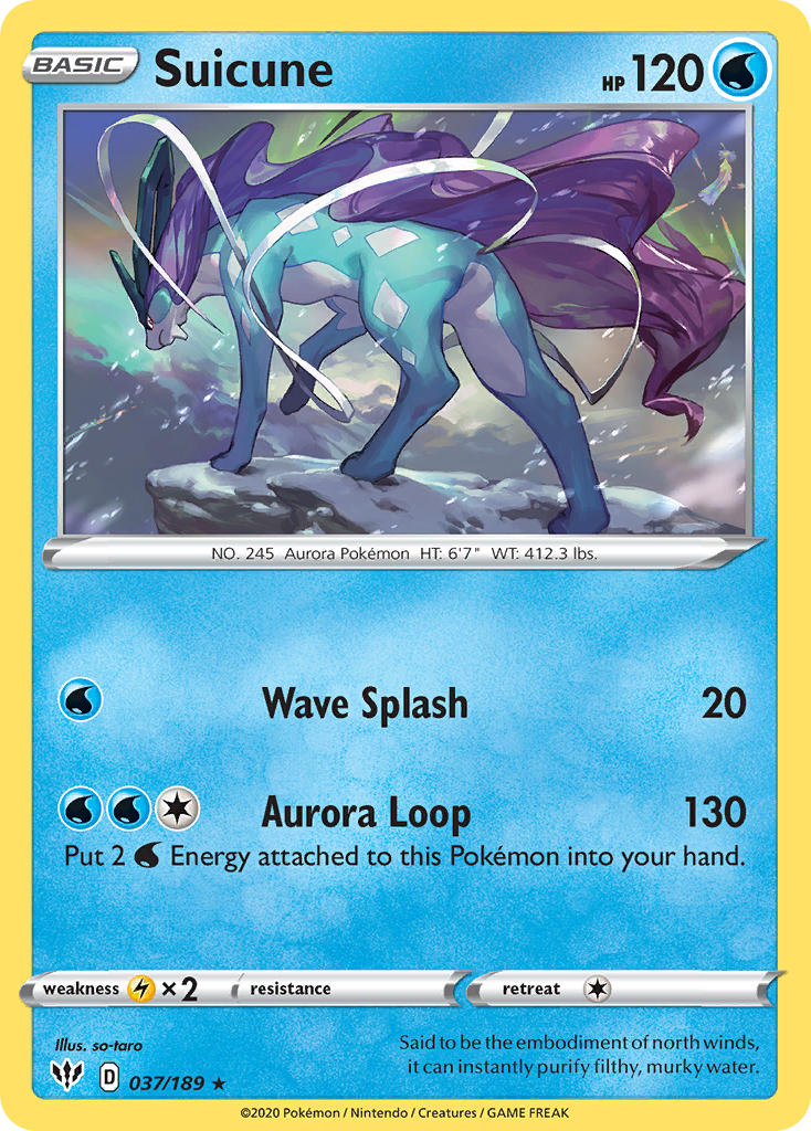 Suicune (037/189) (Theme Deck Exclusive) [Sword & Shield: Darkness Ablaze] | Arkham Games and Comics