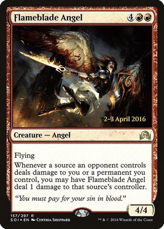 Flameblade Angel [Shadows over Innistrad Promos] | Arkham Games and Comics