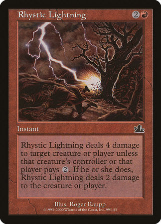 Rhystic Lightning [Prophecy] | Arkham Games and Comics