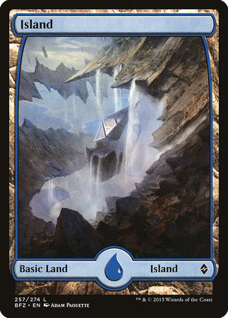 Island (257) - Full Art [Battle for Zendikar] | Arkham Games and Comics