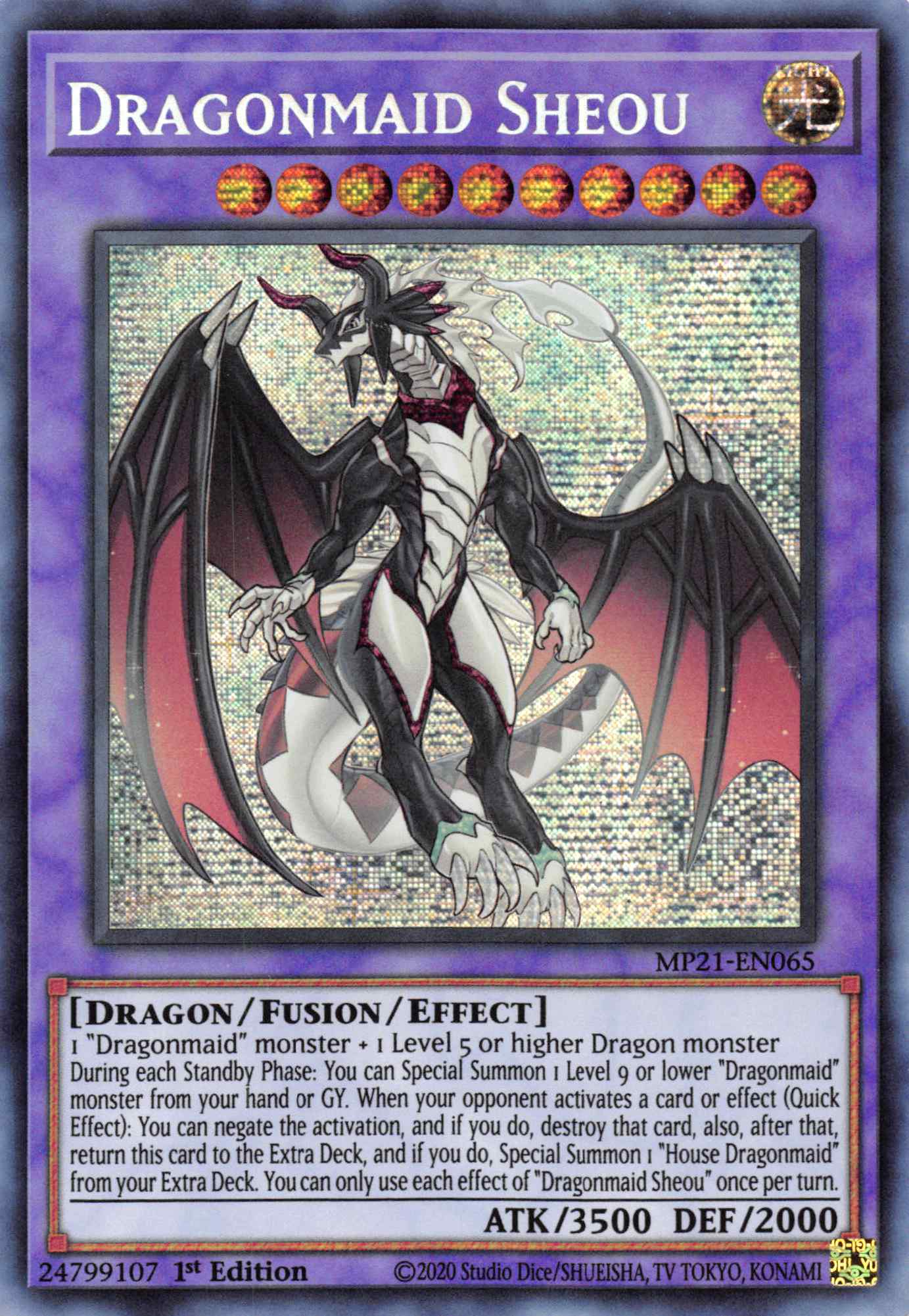 Dragonmaid Sheou [MP21-EN065] Prismatic Secret Rare | Arkham Games and Comics