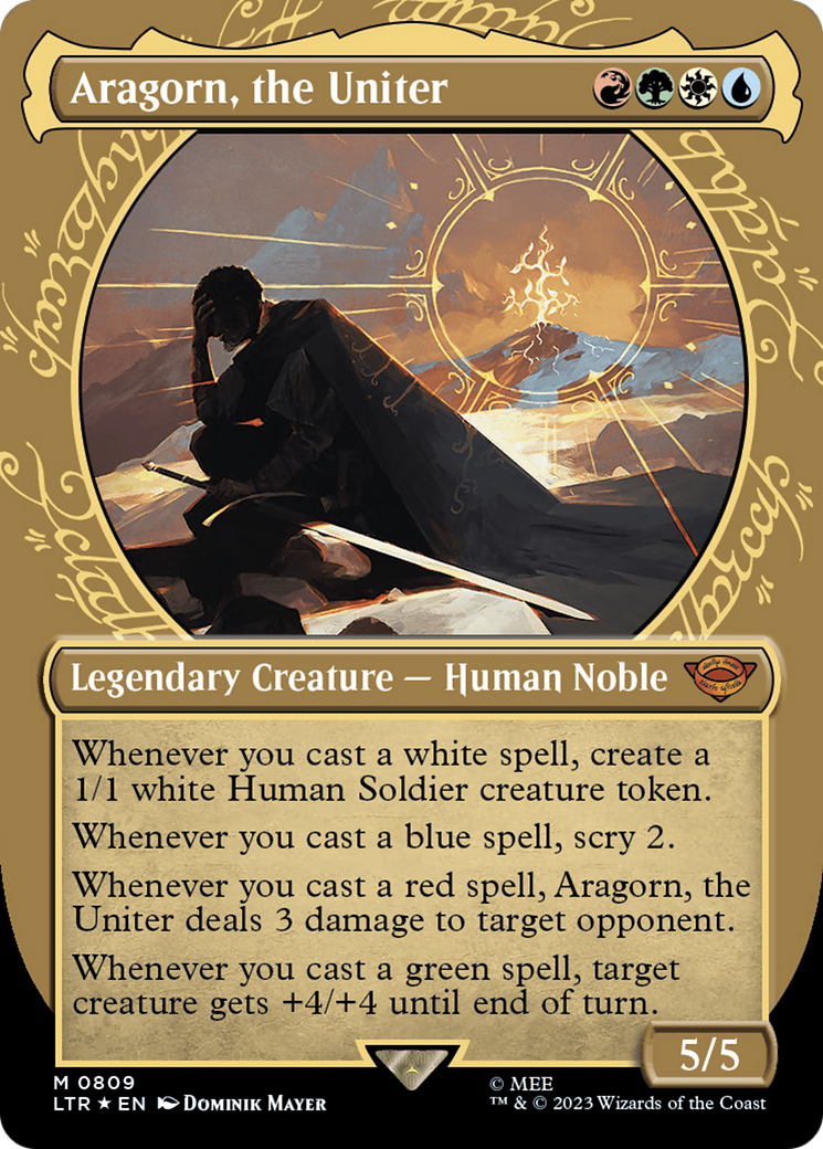 Aragorn, the Uniter (Showcase) (Surge Foil) [The Lord of the Rings: Tales of Middle-Earth] | Arkham Games and Comics