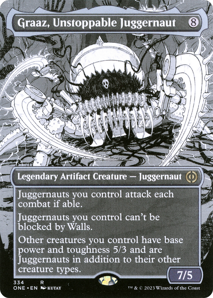 Graaz, Unstoppable Juggernaut (Borderless Manga) [Phyrexia: All Will Be One] | Arkham Games and Comics