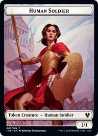 Human Soldier // Spider Double-sided Token [Theros Beyond Death Tokens] | Arkham Games and Comics