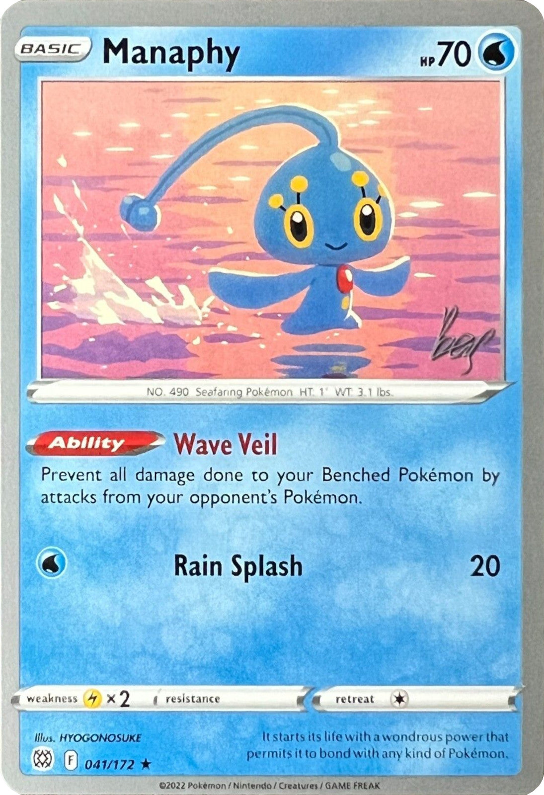 Manaphy (041/172) (Cheryl Again - Sebastian Lashmet) [World Championships 2022] | Arkham Games and Comics