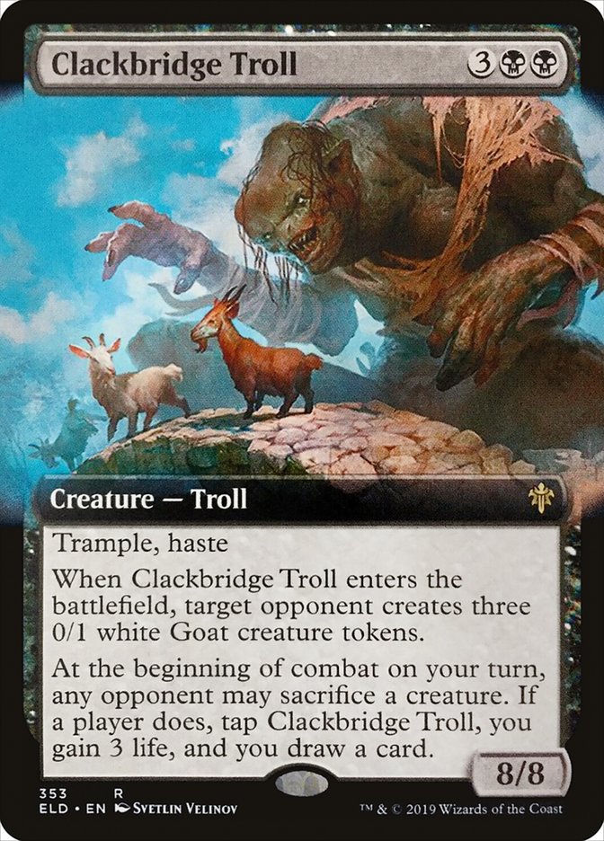 Clackbridge Troll (Extended Art) [Throne of Eldraine] | Arkham Games and Comics