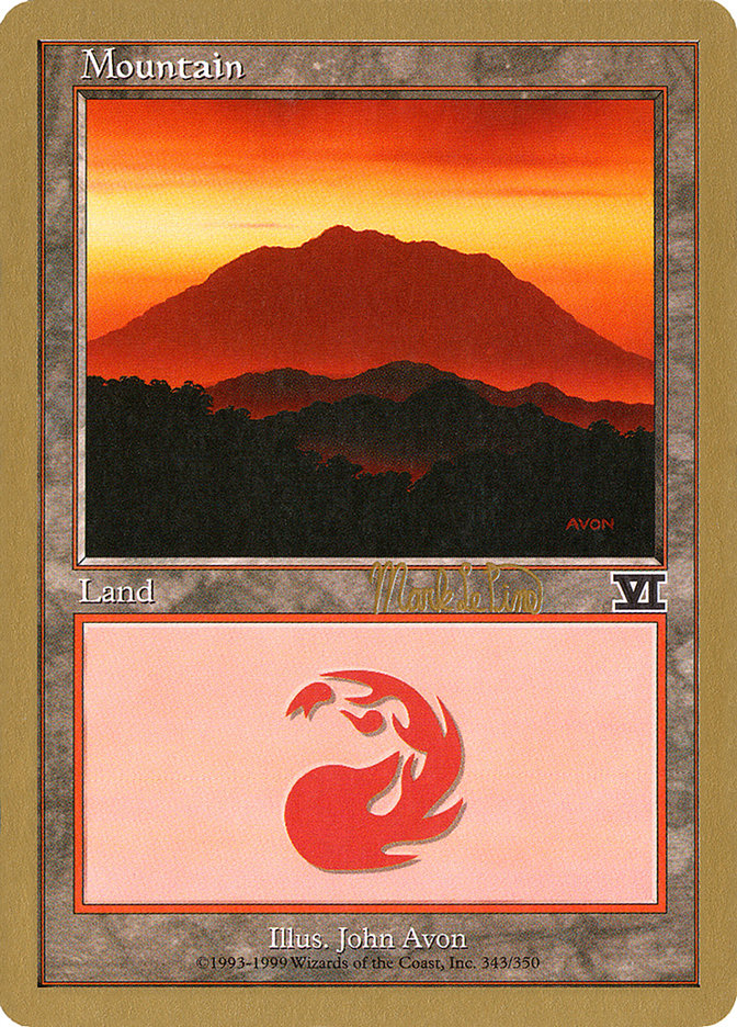 Mountain (mlp346a) (Mark Le Pine) [World Championship Decks 1999] | Arkham Games and Comics