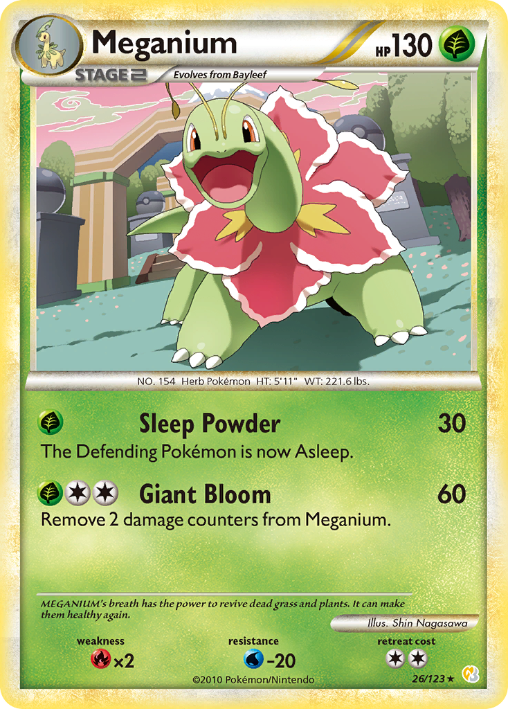 Meganium (26/123) [HeartGold & SoulSilver: Base Set] | Arkham Games and Comics