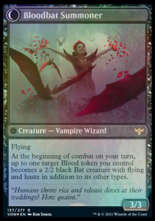 Voldaren Bloodcaster // Bloodbat Summoner [Innistrad: Crimson Vow Prerelease Promos] | Arkham Games and Comics