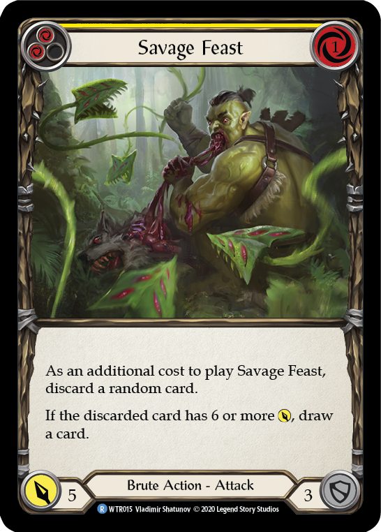 Savage Feast (Yellow) [U-WTR015] (Welcome to Rathe Unlimited)  Unlimited Rainbow Foil | Arkham Games and Comics