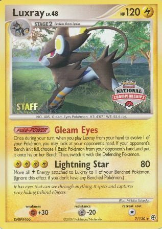 Luxray (7/130) (National Championships) (Staff) [Diamond & Pearl: Base Set] | Arkham Games and Comics