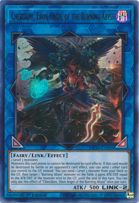 Cherubini, Ebon Angel of the Burning Abyss [MP20-EN096] Ultra Rare | Arkham Games and Comics