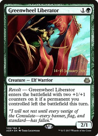 Greenwheel Liberator [Aether Revolt Promos] | Arkham Games and Comics