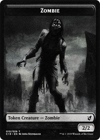 Zombie (010) // Zombie (011) Double-sided Token [Commander 2019 Tokens] | Arkham Games and Comics