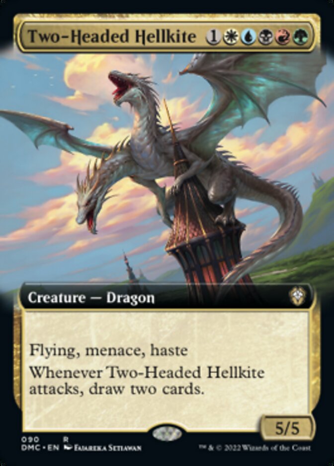 Two-Headed Hellkite (Extended Art) [Dominaria United Commander] | Arkham Games and Comics