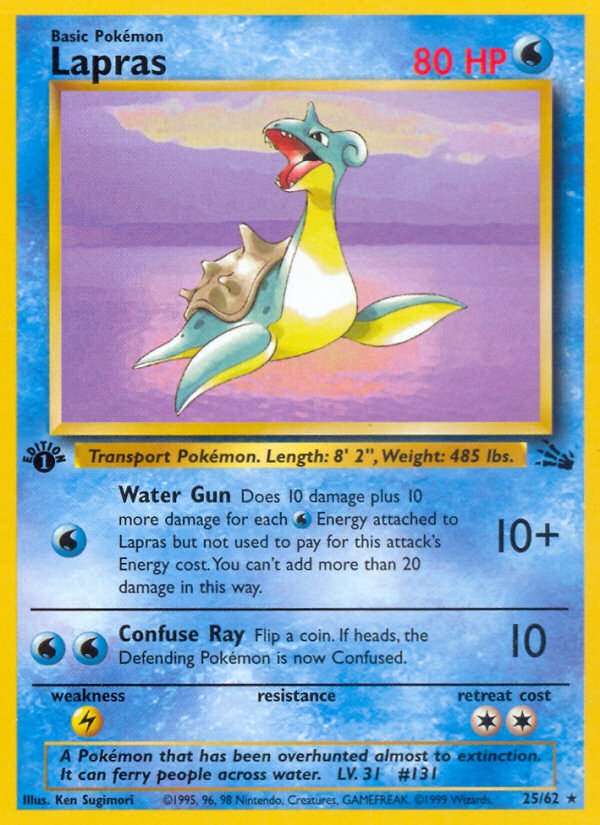 Lapras (25/62) [Fossil 1st Edition] | Arkham Games and Comics