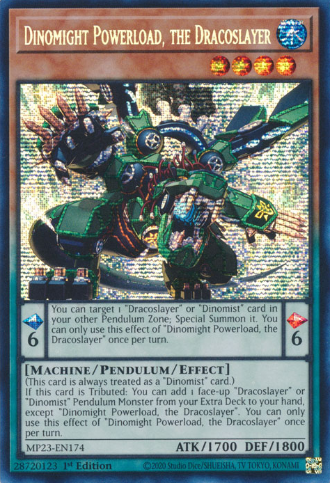 Dinomight Powerload, the Dracoslayer [MP23-EN174] Prismatic Secret Rare | Arkham Games and Comics